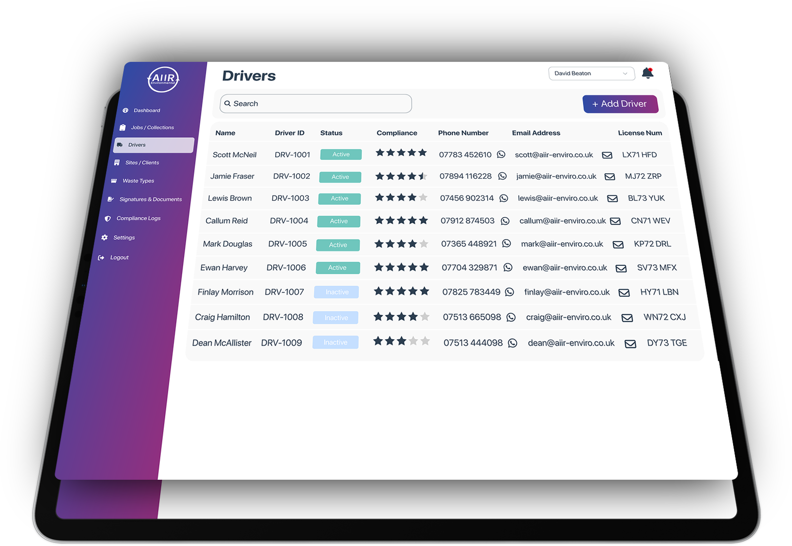 CRM and Accounting Software Dashboard